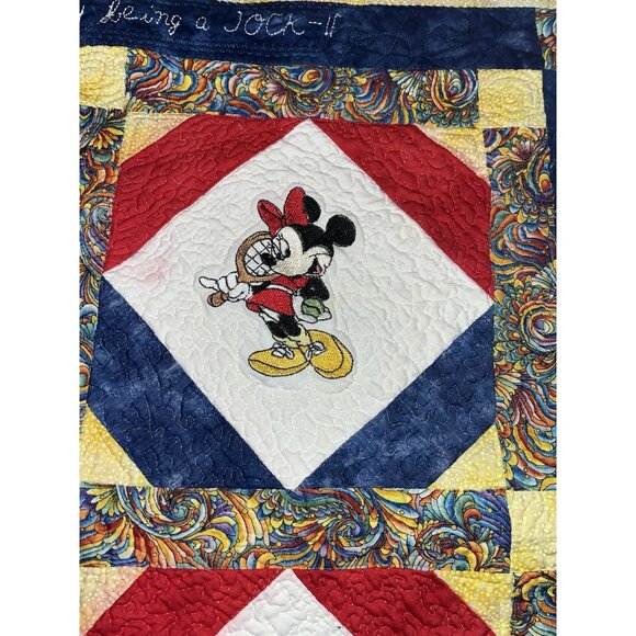 Handmade Quilted Disney Wall Hanging Mickey Minnie Goofy Pluto 21 X 21” READ - Picture 5 of 13